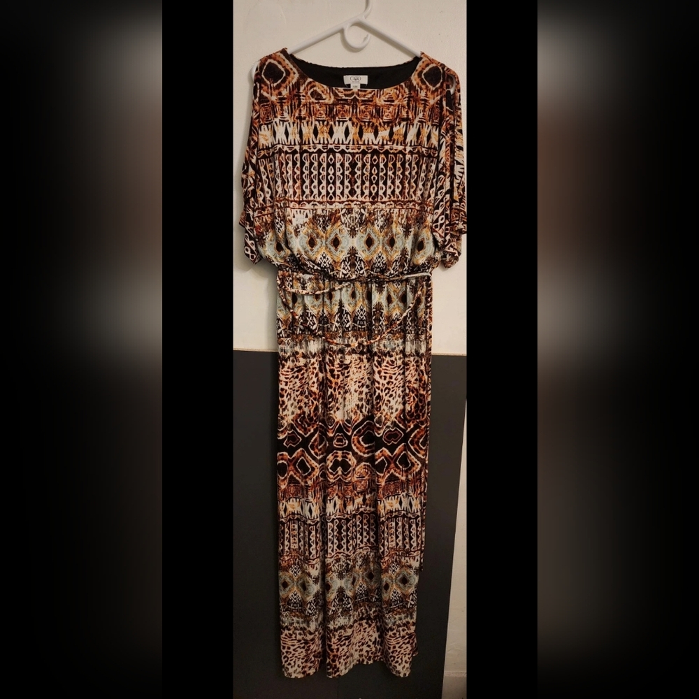 *Printed Brown Dress